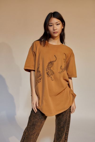 Project Social T Tiger Overdyed T-Shirt Dress | Urban Outfitters (US and RoW)