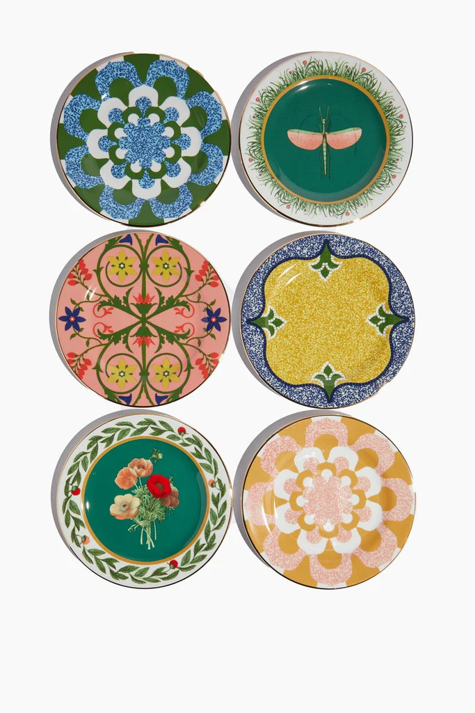 Dessert Plate in Various Libellule - Set of 6 | Hampden Clothing