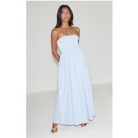 Sky Blue Striped Bandeau Maxi Dress | PrettyLittleThing US