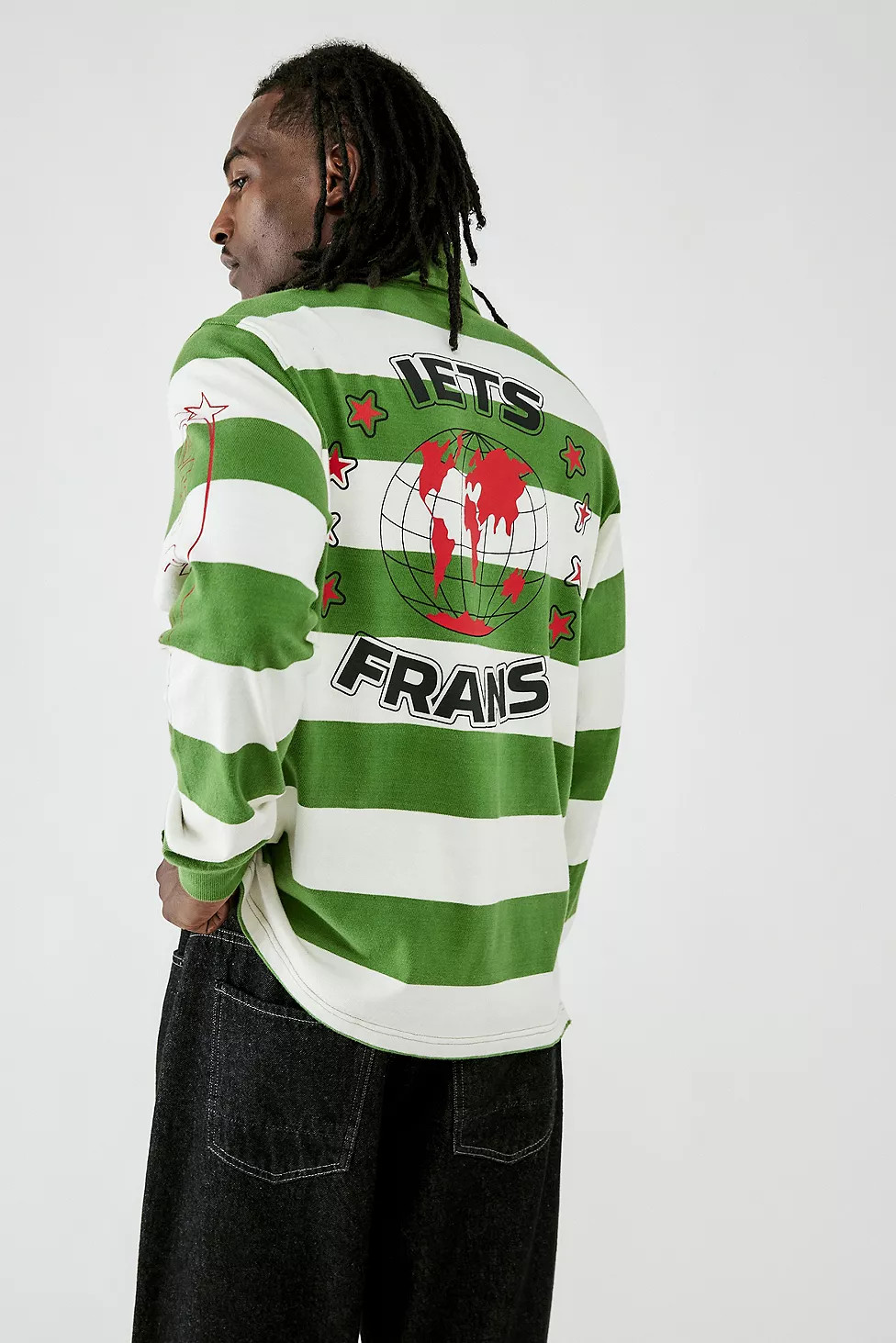 iets frans... Green Stripe Polo Shirt | Urban Outfitters (EU)