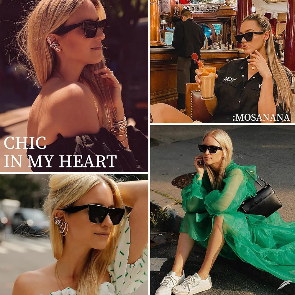 mosanana Square Cat Eye Sunglasses for Women Trendy Style Model-SHINE | Amazon (US)