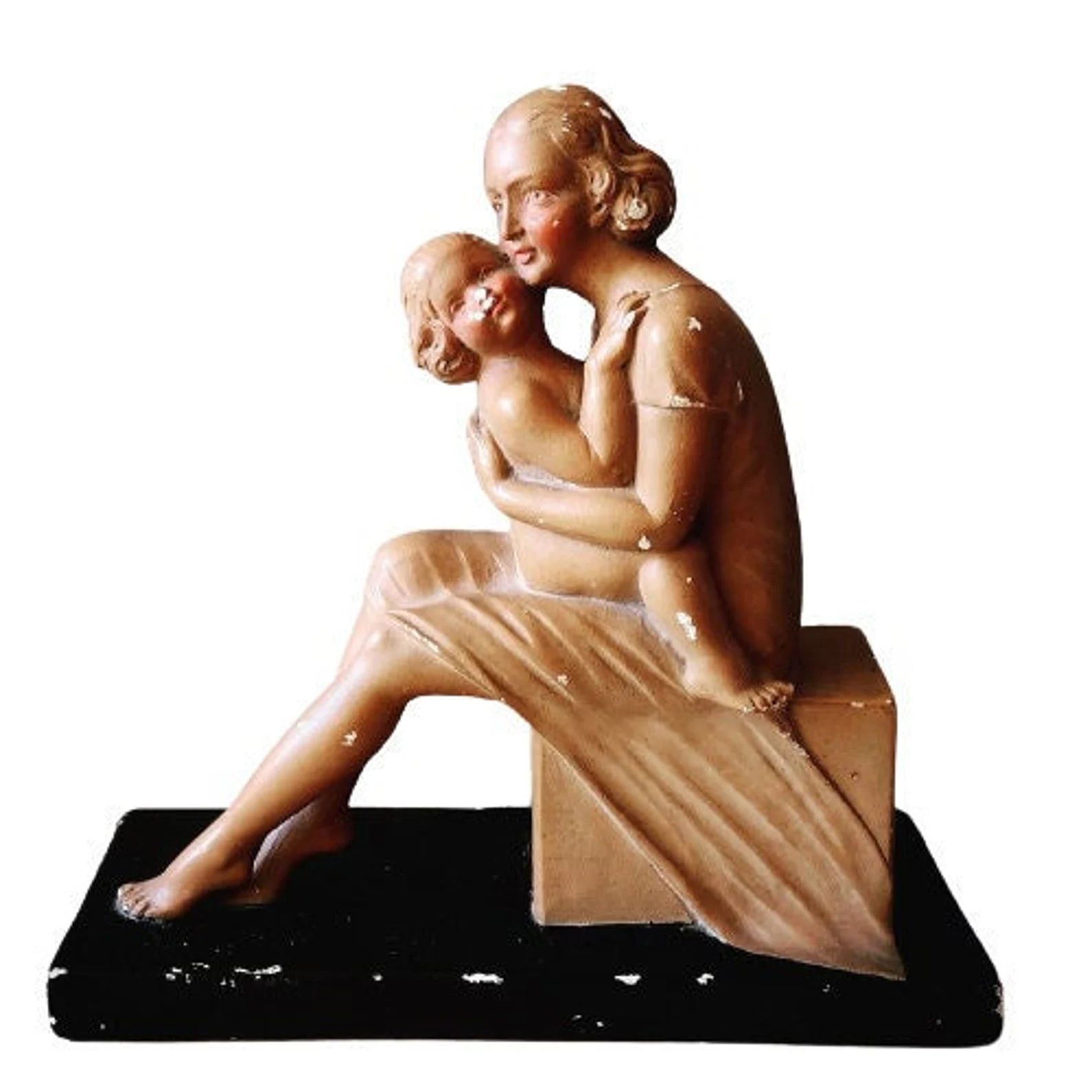 Read the full title
    Art Deco plaster statue, mother and child art, signed Salvatore Melani | Etsy (US)