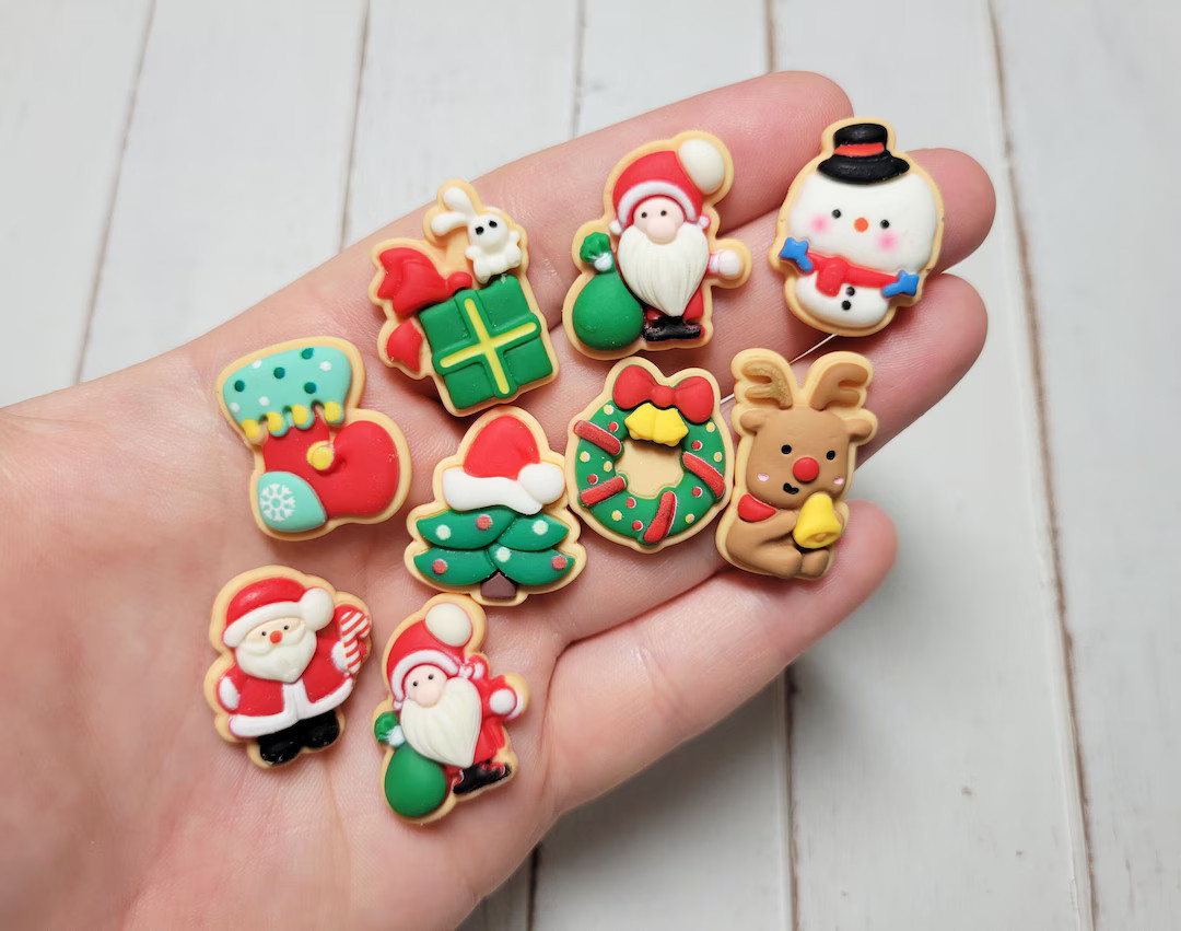Christmas Cookie Cabochons - Flatback Resin - Kawaii Cabochon - Christmas Cabochons - Slime Charm... | Etsy (US)