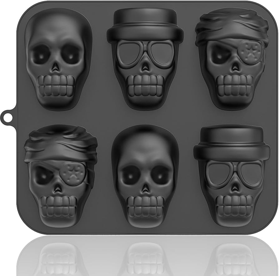 HKNMTT Halloween Silicone Molds for Baking Extra Large, 6 Cavities 3D Skull Cake Pizza Pan Molds,... | Amazon (CA)