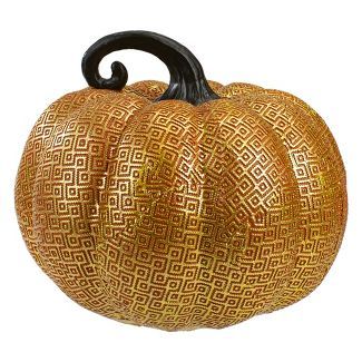 Northlight 7.5" Gold and Orange Textured Pumpkin Fall Decoration | Target
