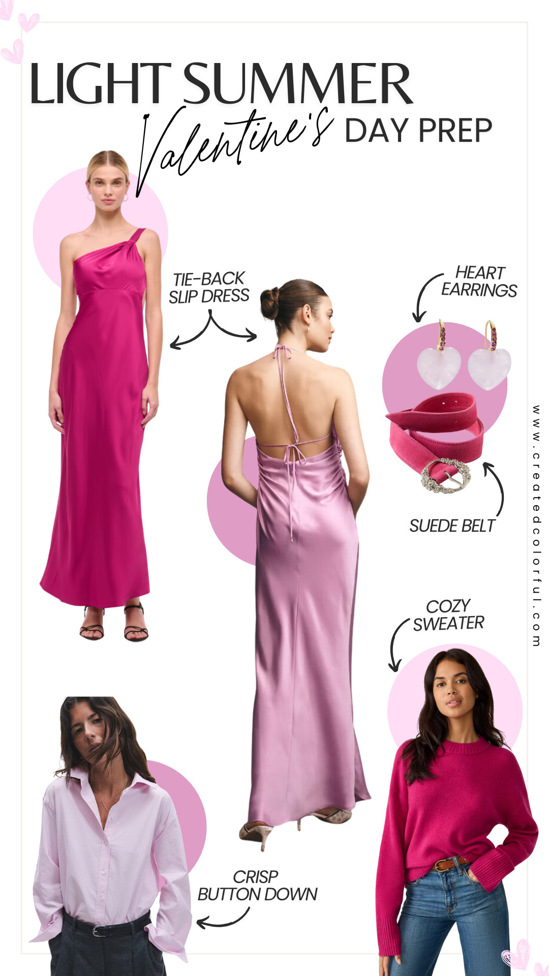 Get ready for V-day effortlessly this year 🥰

Whether you're getting ready for a romantic dinner or a fun Galentine's get-together, you deserve to shine effortlessly! And it all starts with wearing the right colors!

Light Summers should reach for shades of pink that look like these. Check out our blog to see more example sof your best reds and pinks!

#createdcolorful 

#LTKSeasonal #LTKStyleTip #LTKMidsize