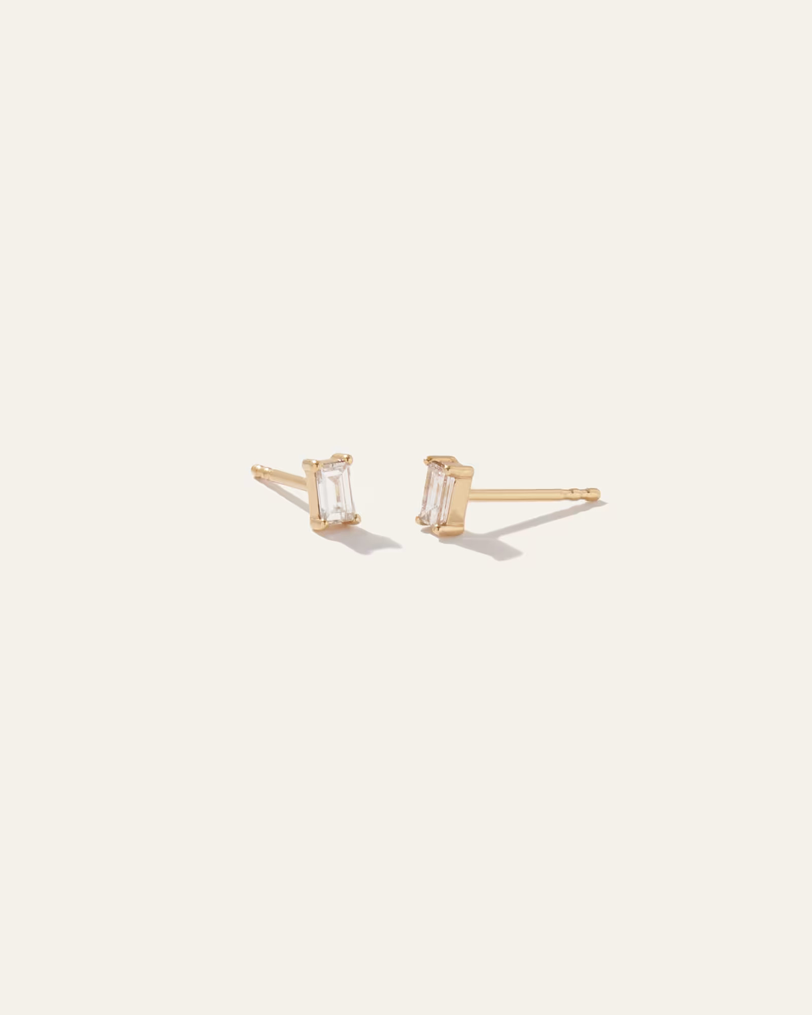 14K Gold Baguette Diamond Studs 0.28 Carat in Yellow Gold | Quince