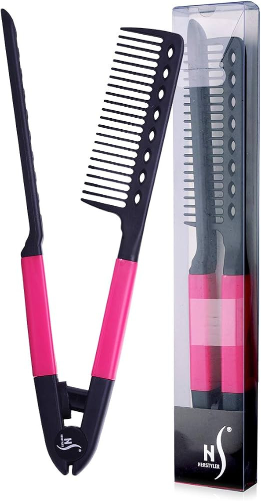 Herstyler Straightening Comb For Hair - Flat Iron Comb For Great Tresses With A Firm Grip (Pink) | Amazon (US)