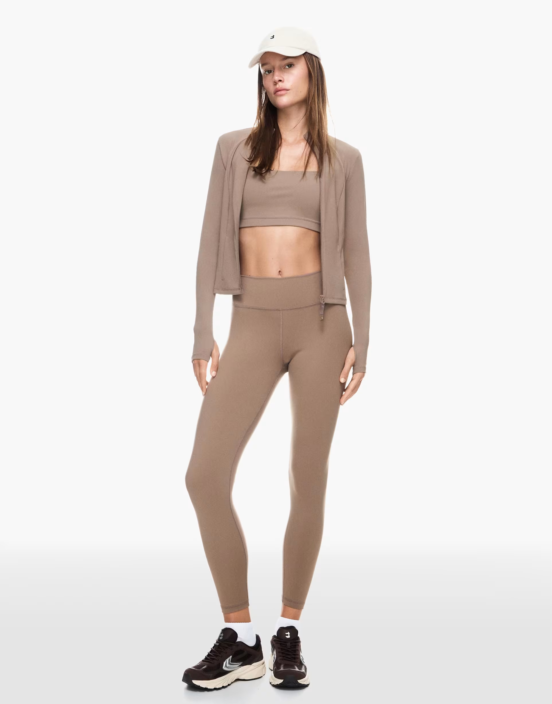 Bershka Quick-dry & breathable leggings in camel | ASOS (Global)