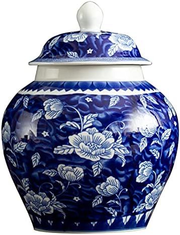 fanquare Classic Blue and White Pocerlain Jar Vase, Lucky Lotus Pattern, Handmade, Jingdezhen, Heigh | Amazon (US)