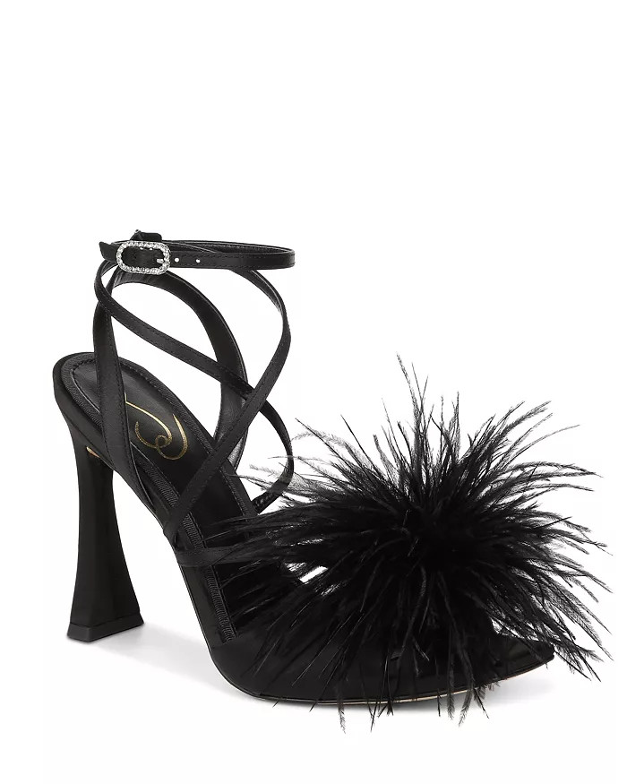 Women's Layton Embellished Pom Pom Ankle Strap High Heel Sandals | Bloomingdale's (US)