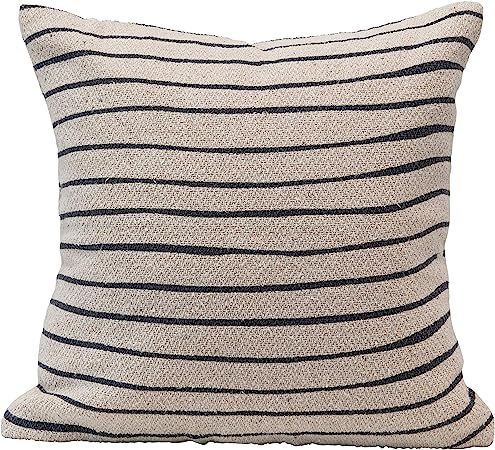 Bloomingville Recycled Cotton Blend Stripes, Black & Cream Color Pillow | Amazon (US)