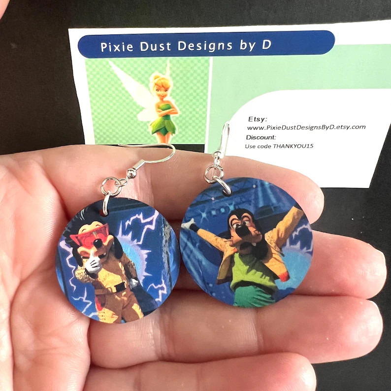 Max & Goofy Powerline Character Earrings Sterling Silver - Etsy | Etsy (US)