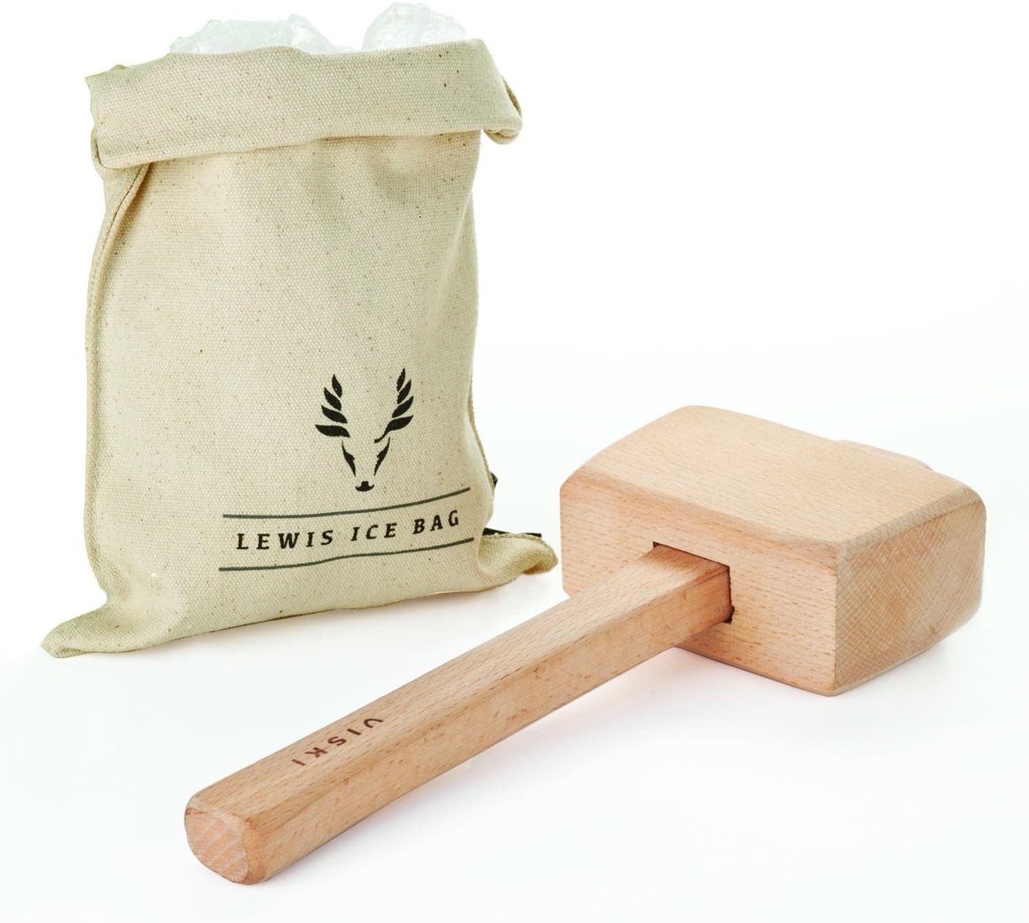 Viski Professional Lewis Bag and Mallet Crusher, Bartender Tool Set and Accessory, 12", Ice Bag &... | Amazon (US)