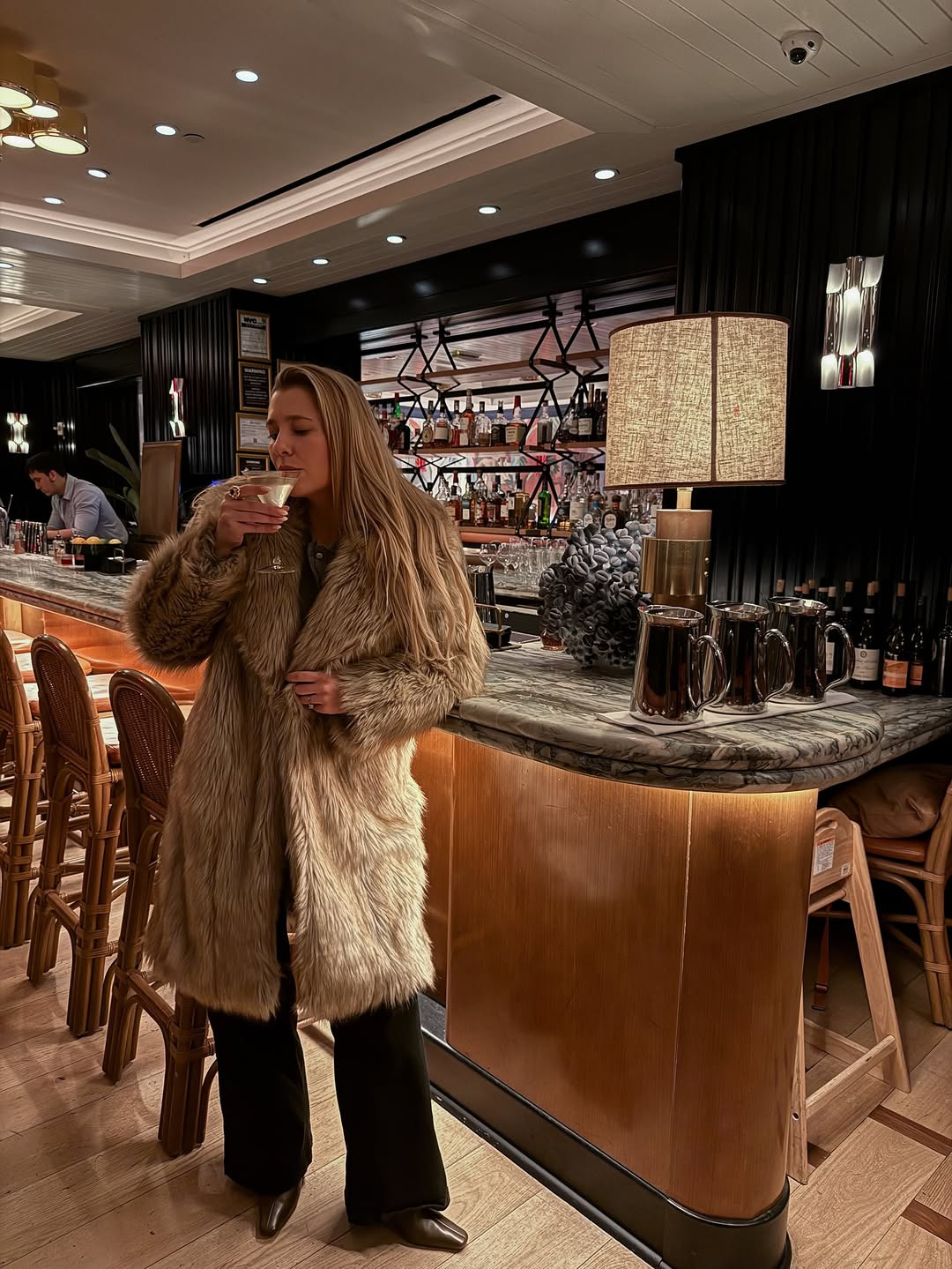 Cozy faux fur and cocktails. The perfect winter night out look! #WinterFashion #NightOutStyle #LuxeLooks 

 #LTKdayinmylife #LTKootd #LTKSaleAlert