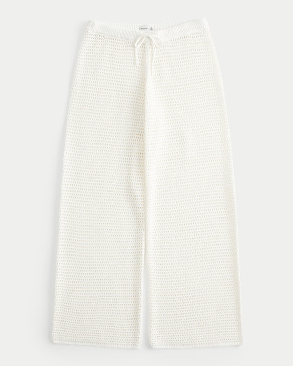 Low-Rise Crochet-Style Cover Up Pants | Hollister (US)