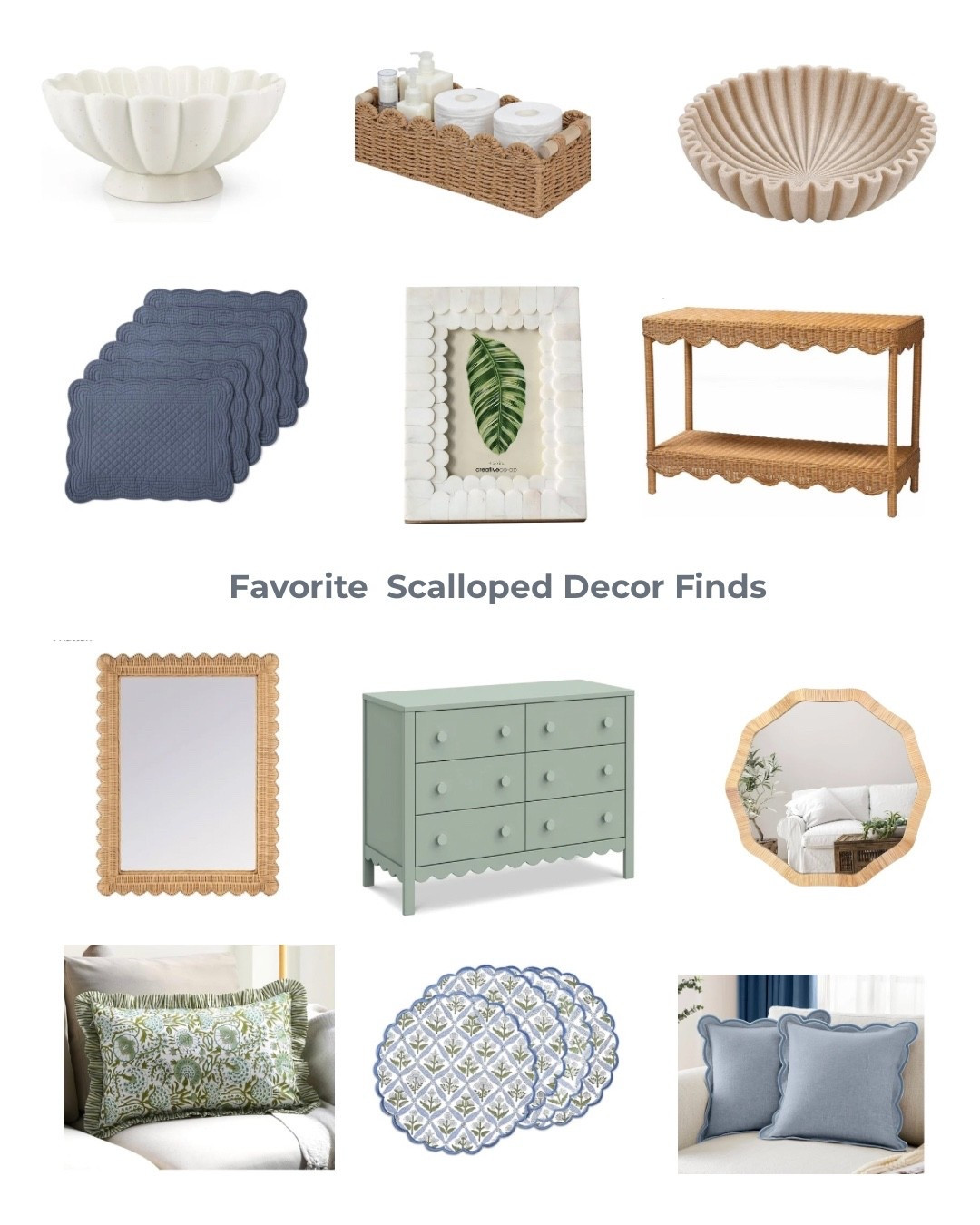 Scalloped decor is a favorite 2025 design trends that will be sticking around! Here are some of my favorite scalloped pieces! 💕

#LTKHome