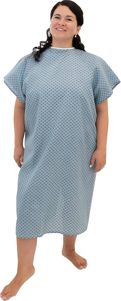Careoutfit 3 Pack - Blue Hospital Gown with Back Tie/Hospital Patient Gown with Ties - One Size F... | Amazon (US)