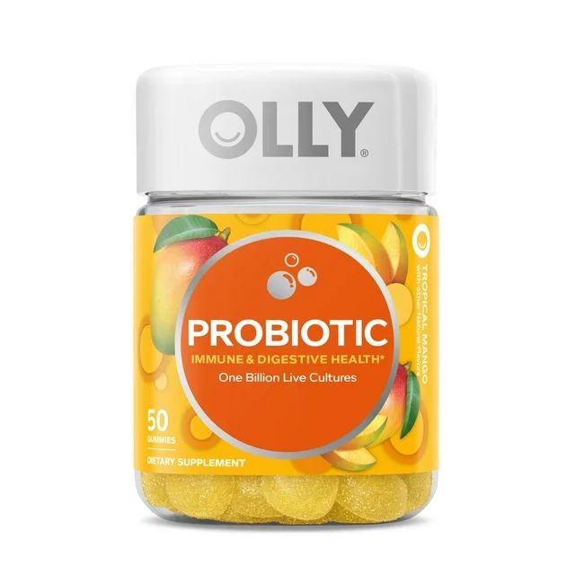 OLLY Probiotic Gummy, Immune & Digestive Health, Probiotic Supplement, Mango, 50 Ct - Walmart.com | Walmart (US)