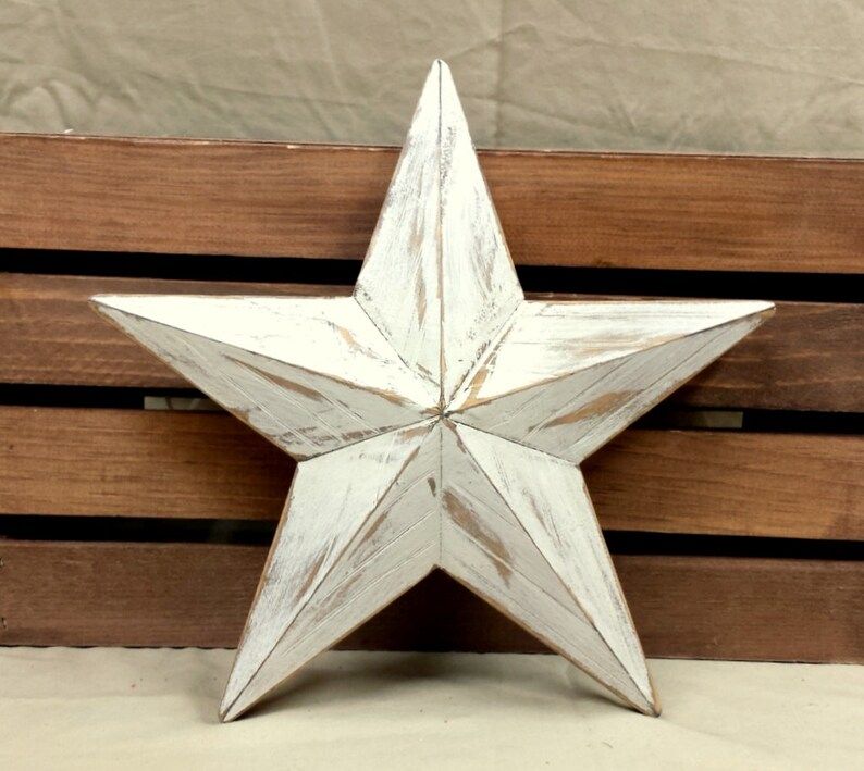 Wood Star, Tree Topper Star,  Christmas Decoration, Distressed White Star, Rustic Wood Star | Etsy (US)