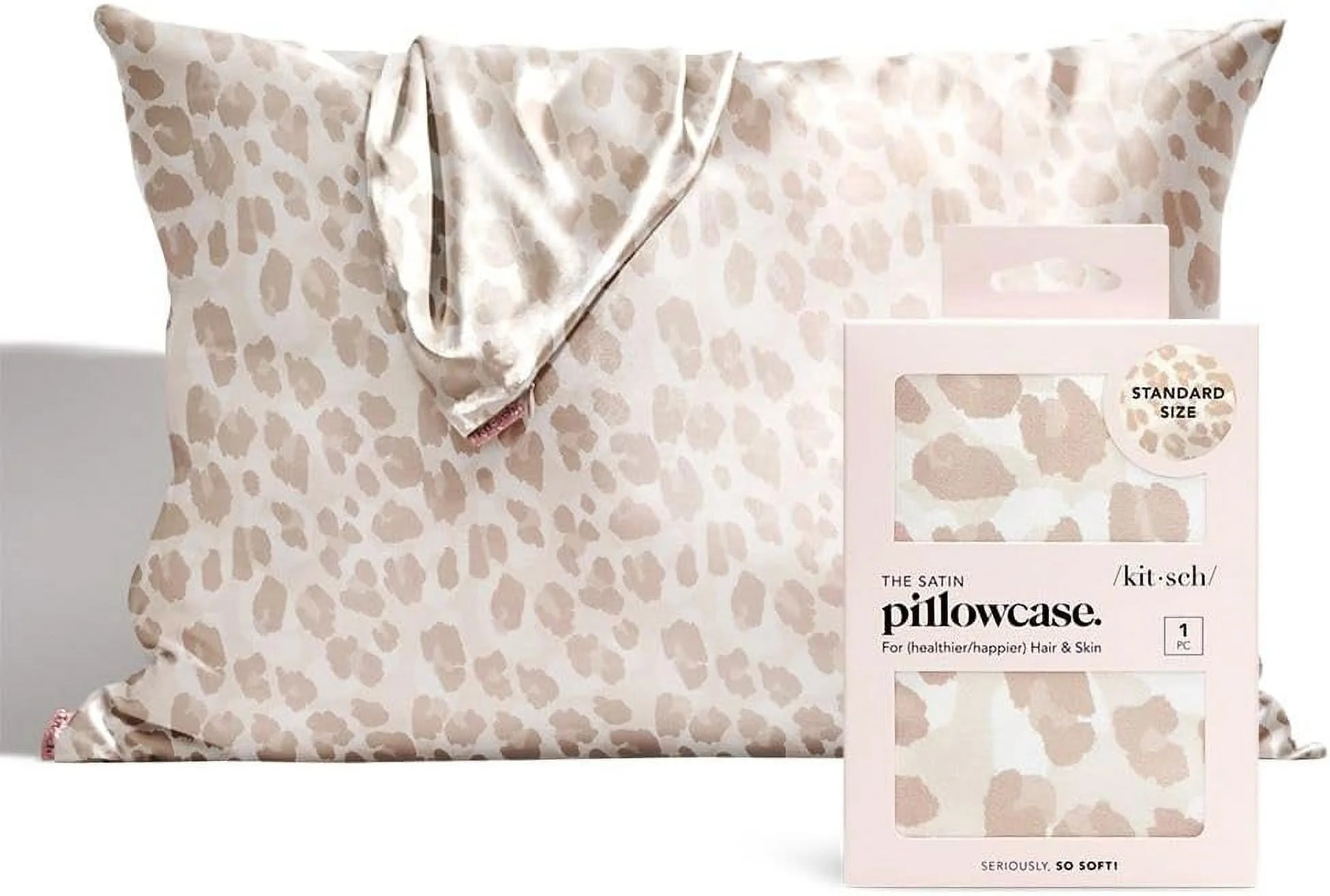 Kitsch 100% Satin Pillowcase, Vegan Silk Pillowcase, Standard (Leopard) | Walmart (US)