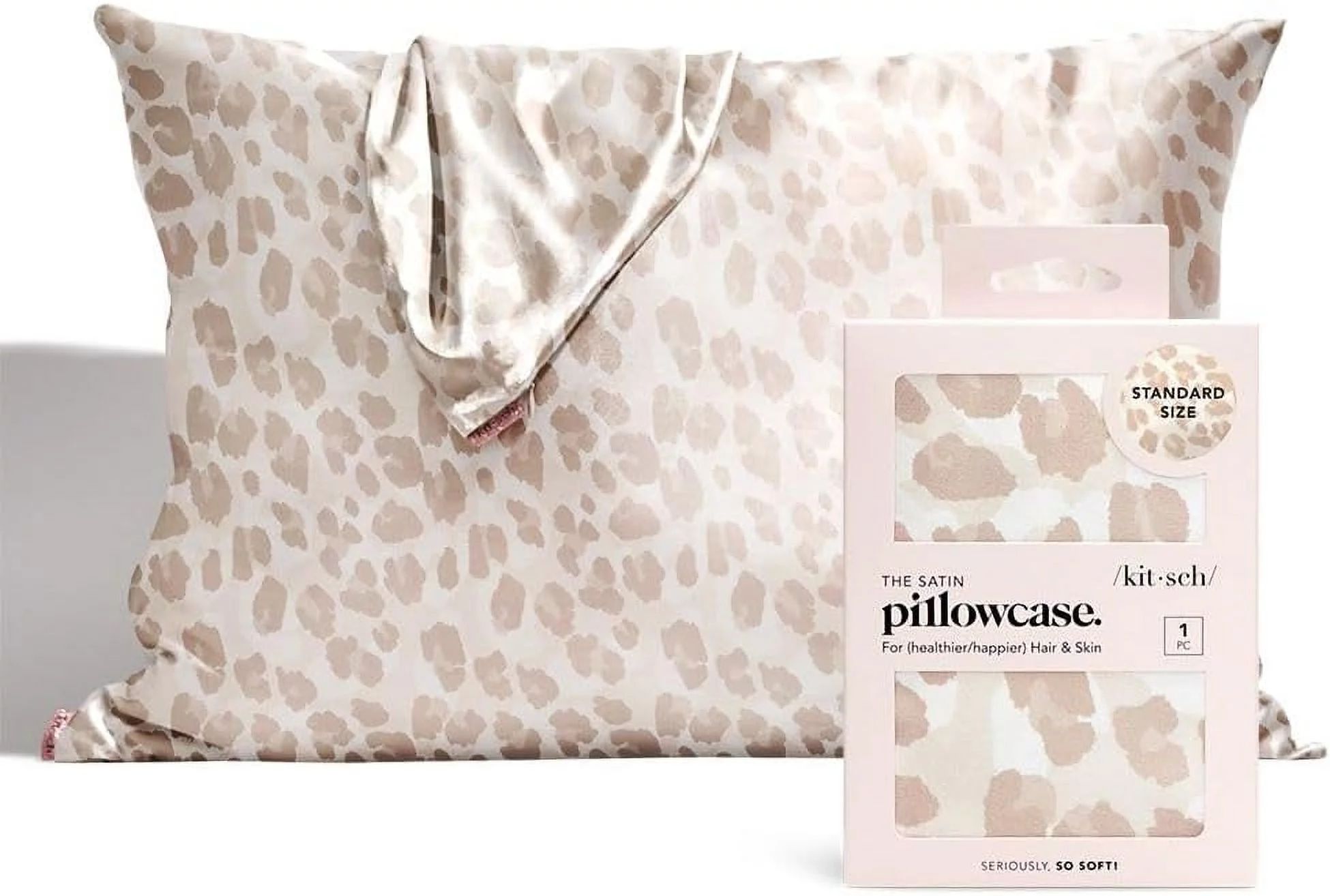 Kitsch 100% Satin Pillowcase, Vegan Silk Pillowcase, Standard (Leopard) | Walmart (US)