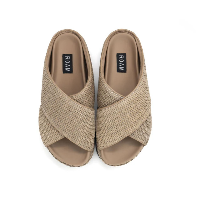 ROAM CROSS STACK RAFFIA PLATFORM  SANDALS NATURAL | ROAM