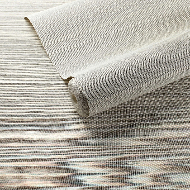 Samoa Pearl Grey Grasscloth Wallpaper | Annie Selke