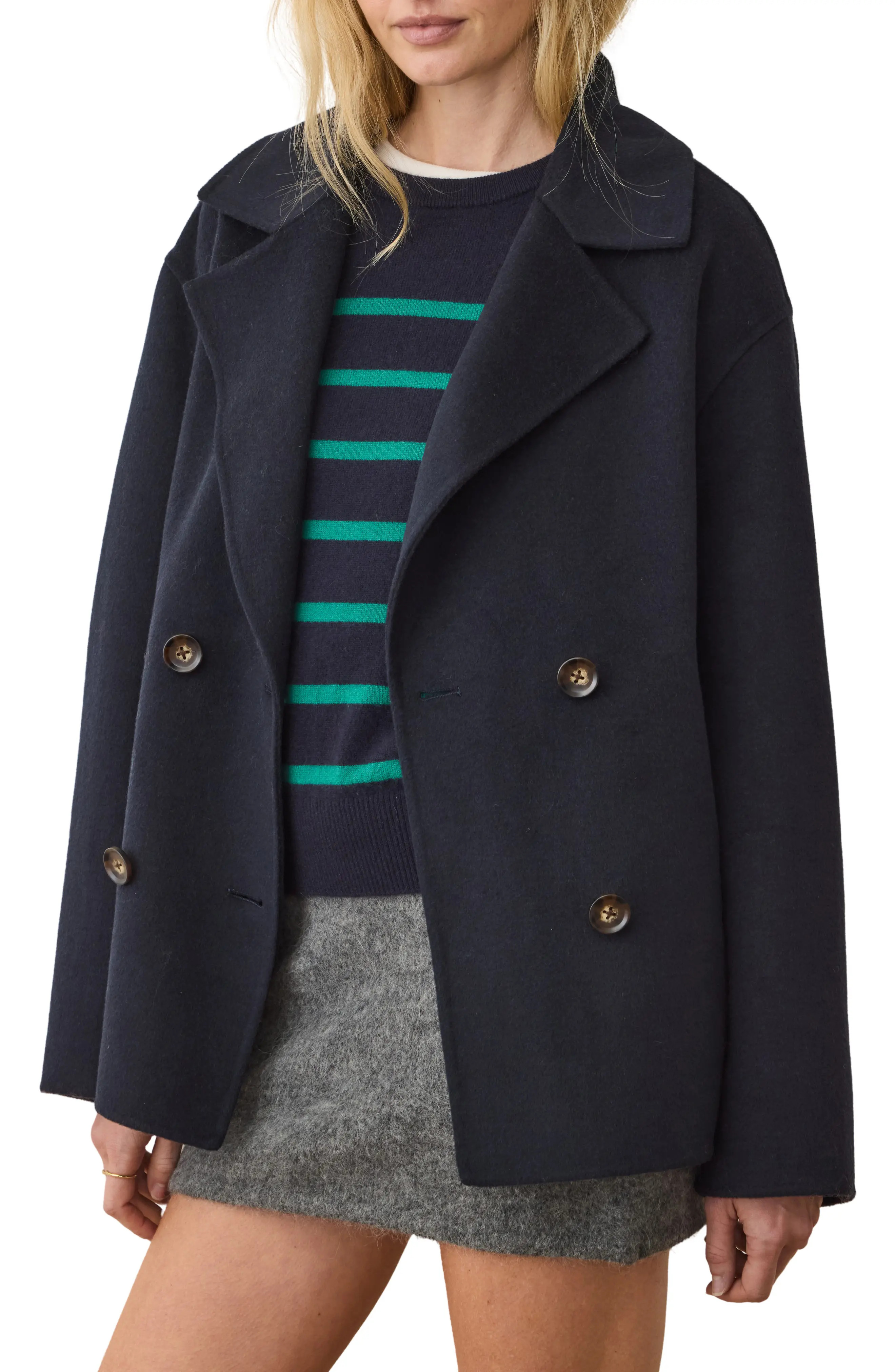 Colette Wool Blend Peacoat (Women) | Nordstrom | Nordstrom