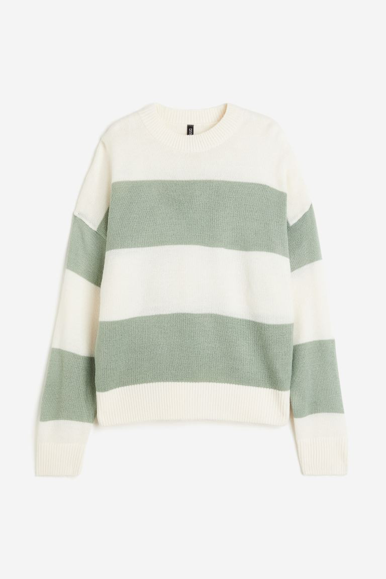Jacquard-knit Sweater - Cream/striped - Ladies | H&M US | H&M (US + CA)