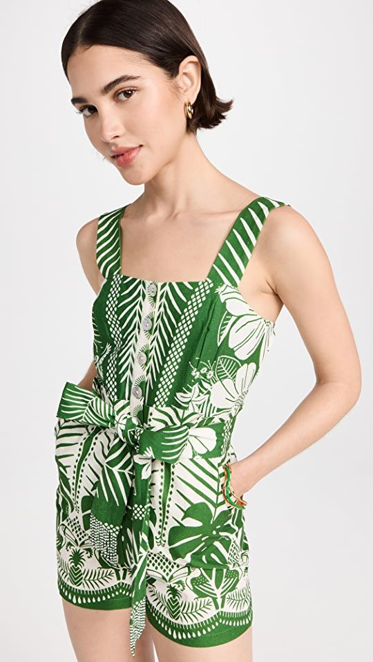 FARM Rio Macaw Elegance Off-White Romper | SHOPBOP | Shopbop