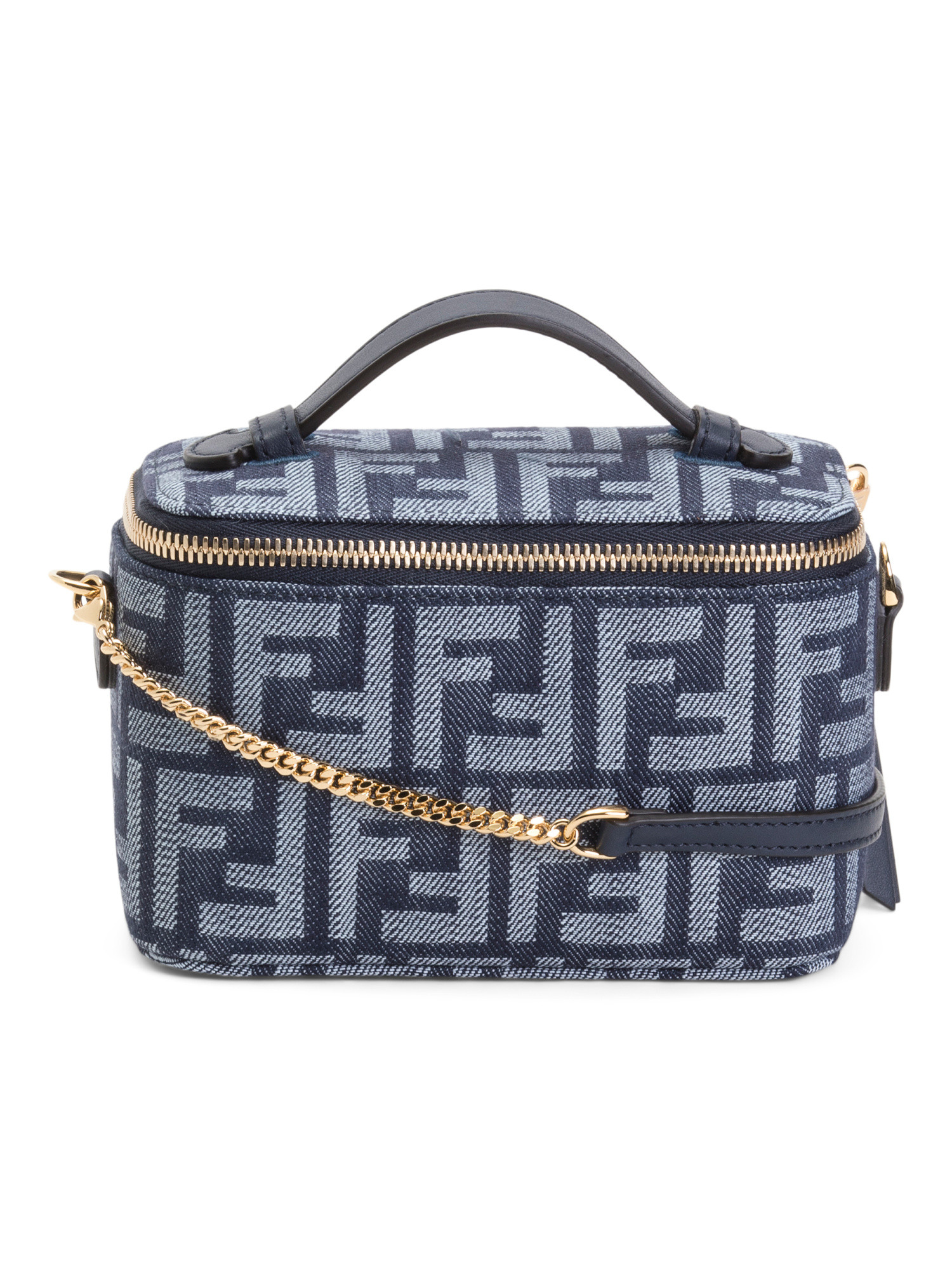 Made In Italy Leather And Fabric F F Vanity Case Shoulder Bag | TJ Maxx
