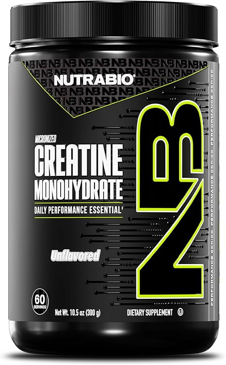 NutraBio Pure Micronized Creatine Monohydrate Powder Supplement, Unflavored, (300 g) - Supports B... | Amazon (US)