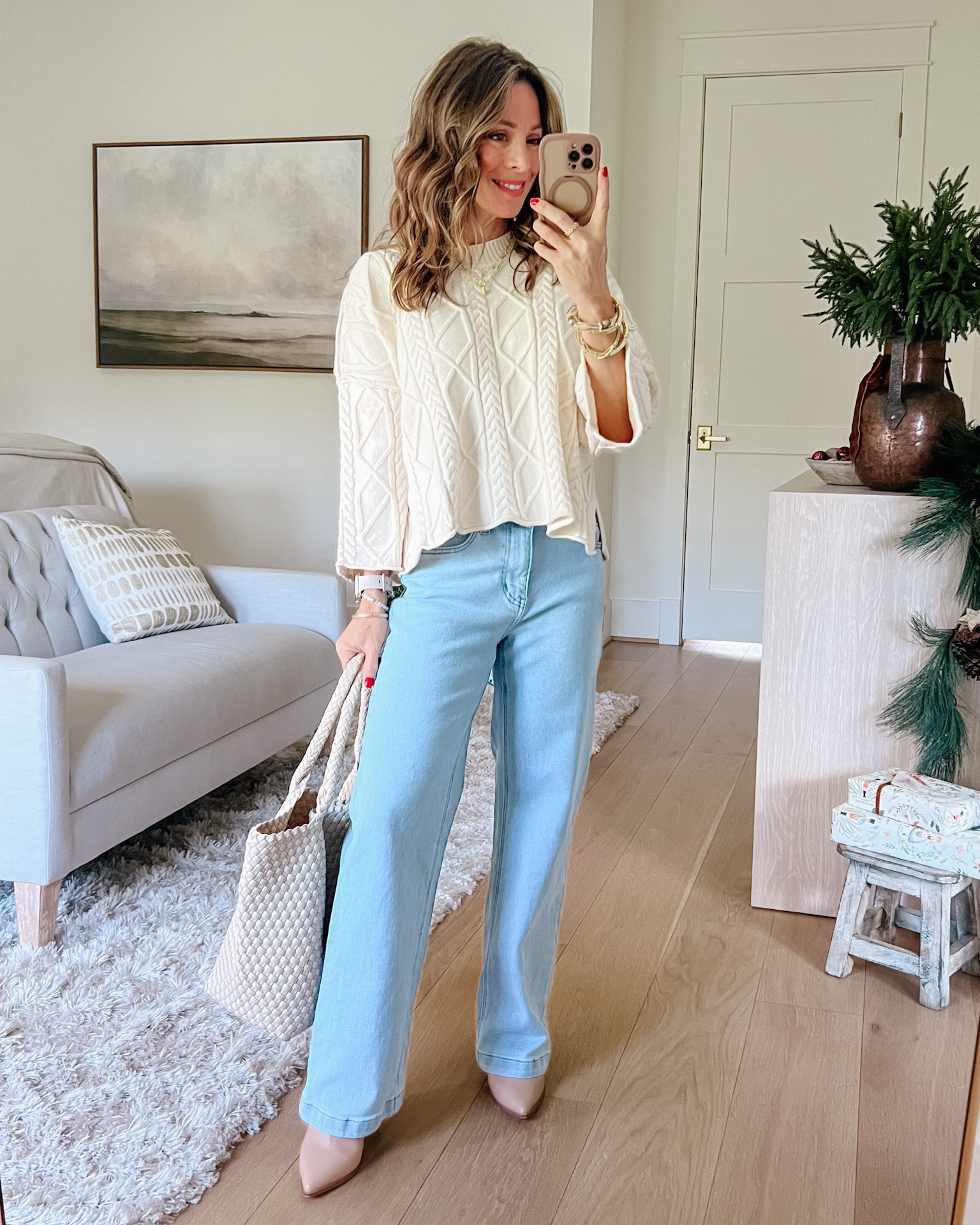 Amazon winter style 🤍 love a 3/4 sleeve sweater… this is my third color! 

Top Fit: I’m wearing a Small Pant

Jeans Fit: I’m wearing a 2 Short

#LTKmomlife #LTKFindsUnder50 #LTKPetite