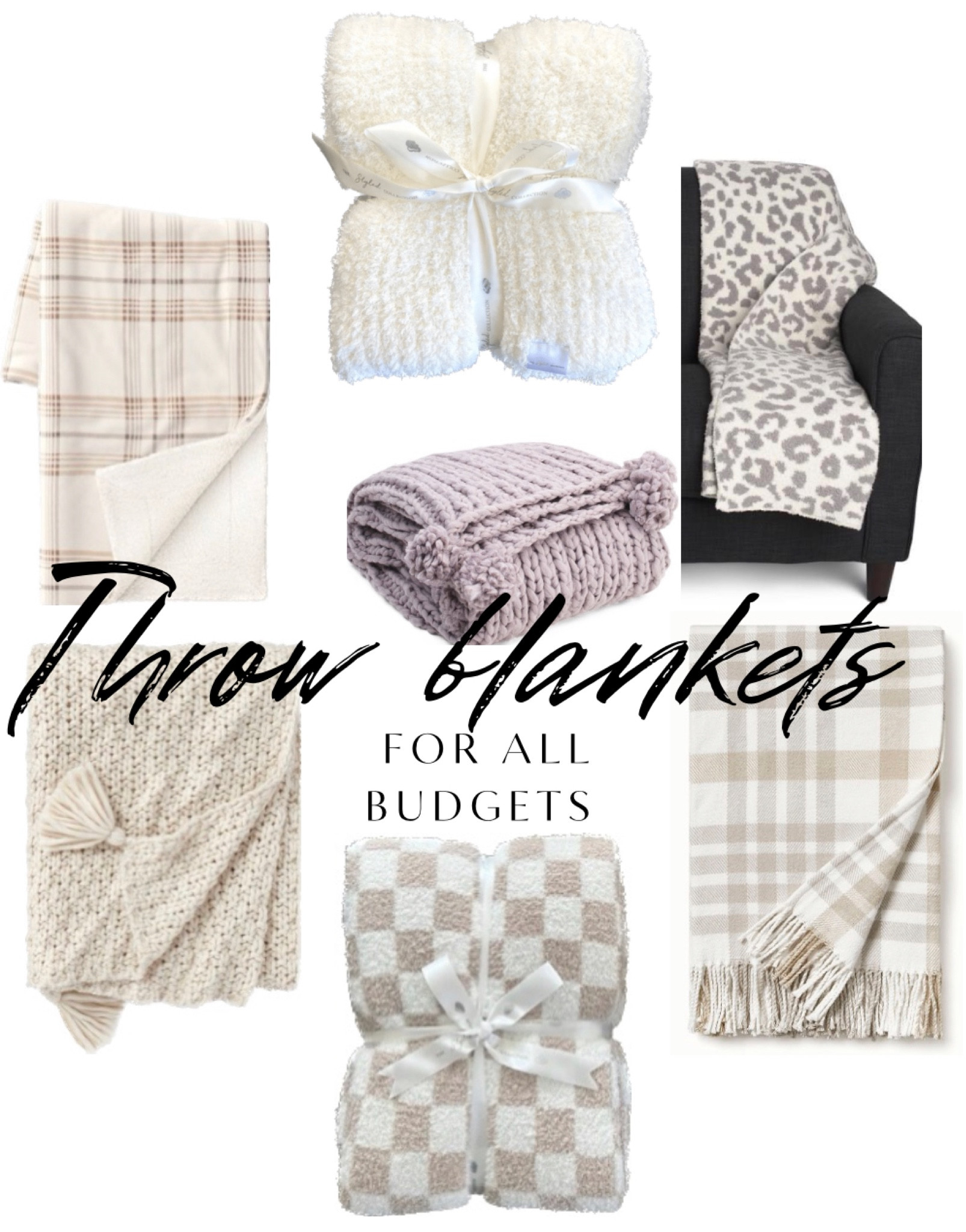 Throw blankets for all budgets. 
Checkered throw blanket. Plaid throw blanket. Leopard print throw blanket  

#LTKSeasonal #LTKHoliday