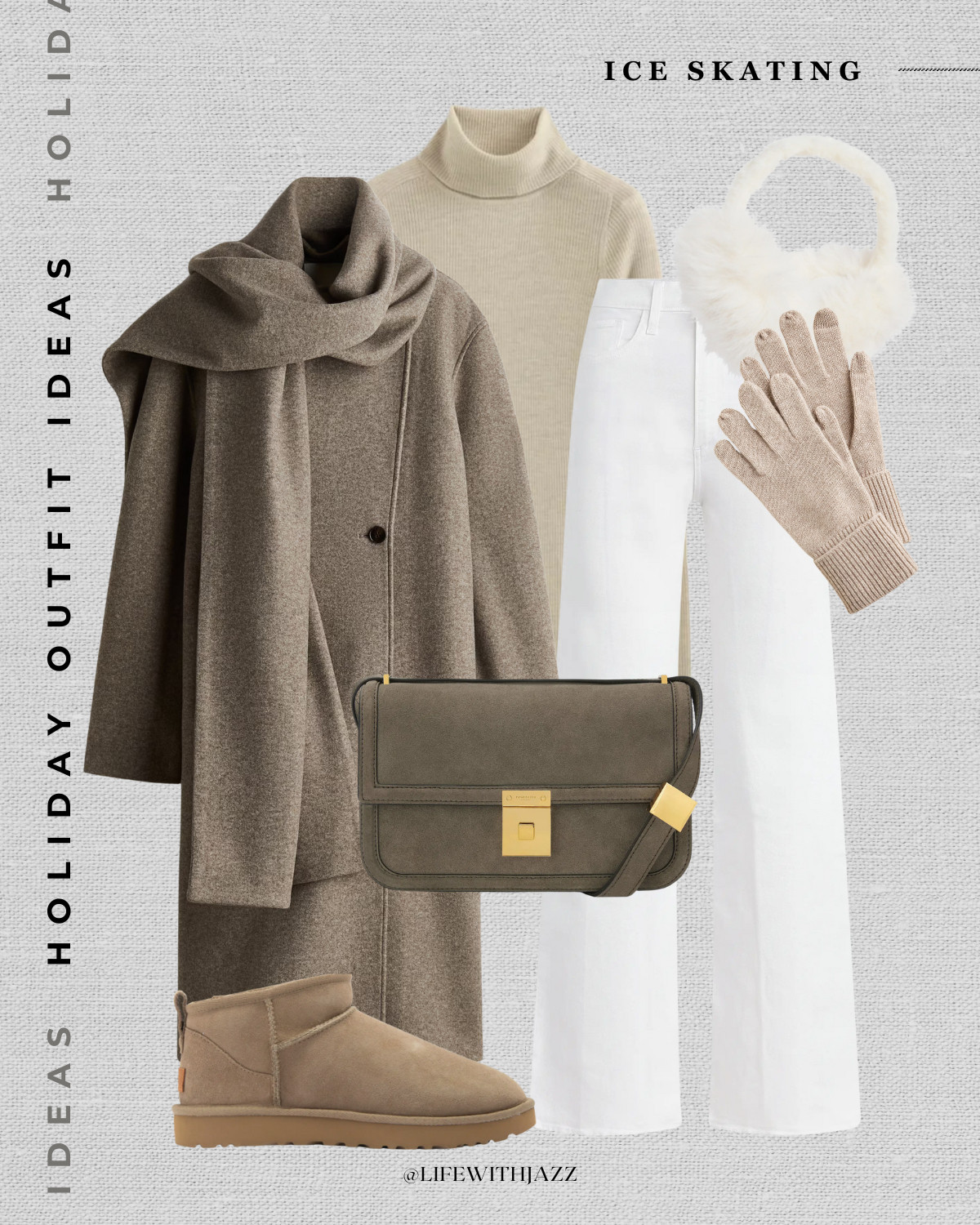  holiday outfit idea -- ice skating 

long wrap coat / turtlneck / white wide leg jeans / uggs / cashmere gloves / ear muffs / demellier purse / cozy outfit  

 

 

#LTKHoliday #LTKootd