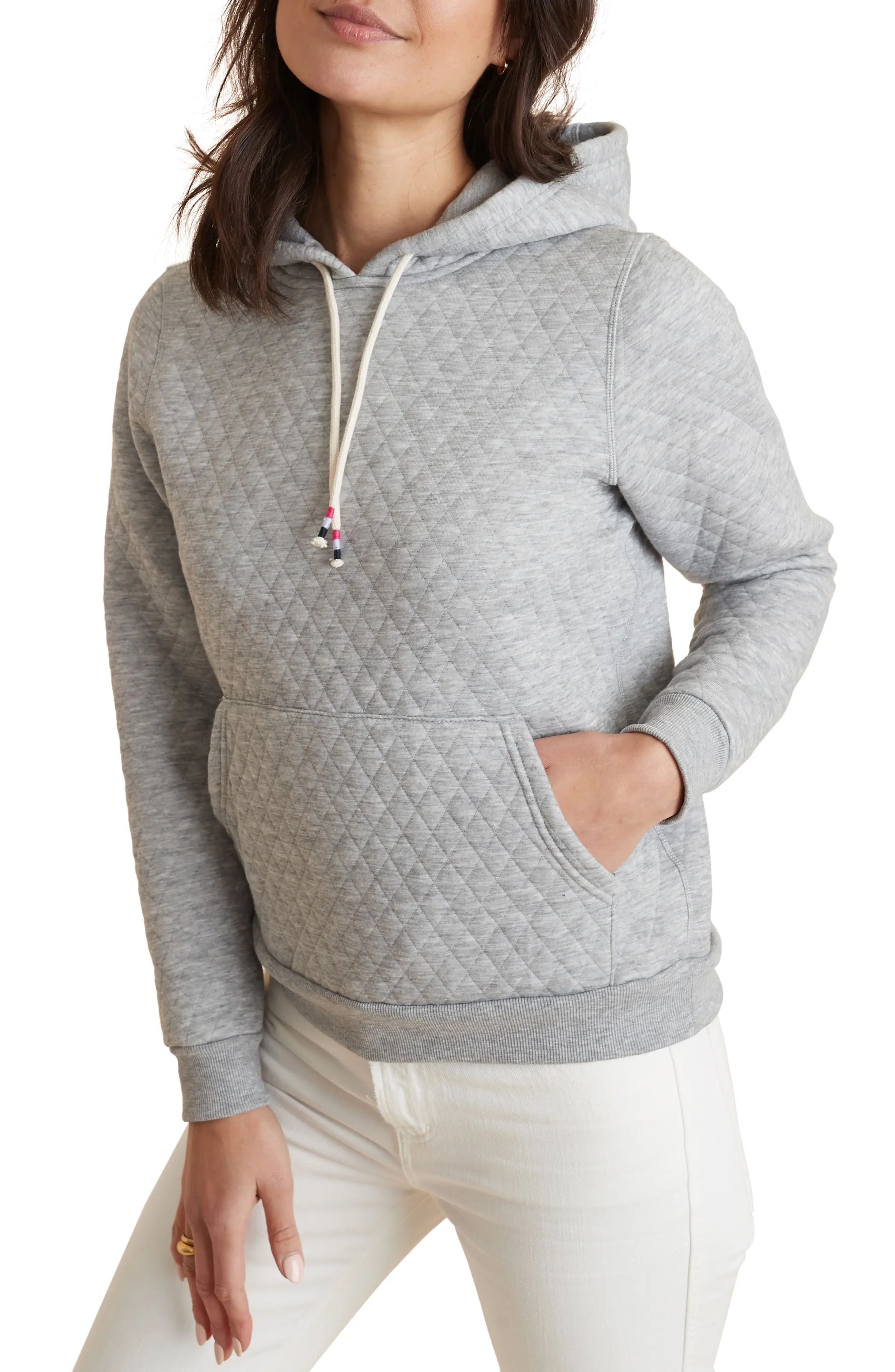 Women's Marine Layer Lady Corbet Quilted Hoodie, Size Small - Grey | Nordstrom