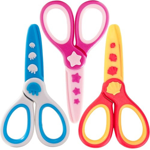 GAIFONGRE 3 Pcs Toddler Plastic Safety Scissors for Kids, Small Blunt Tip Plastic 4.5" Pre-School First Training Scissors for Kids, Child Classroom Scrapbooking Art Craft Supplies | Amazon (US)