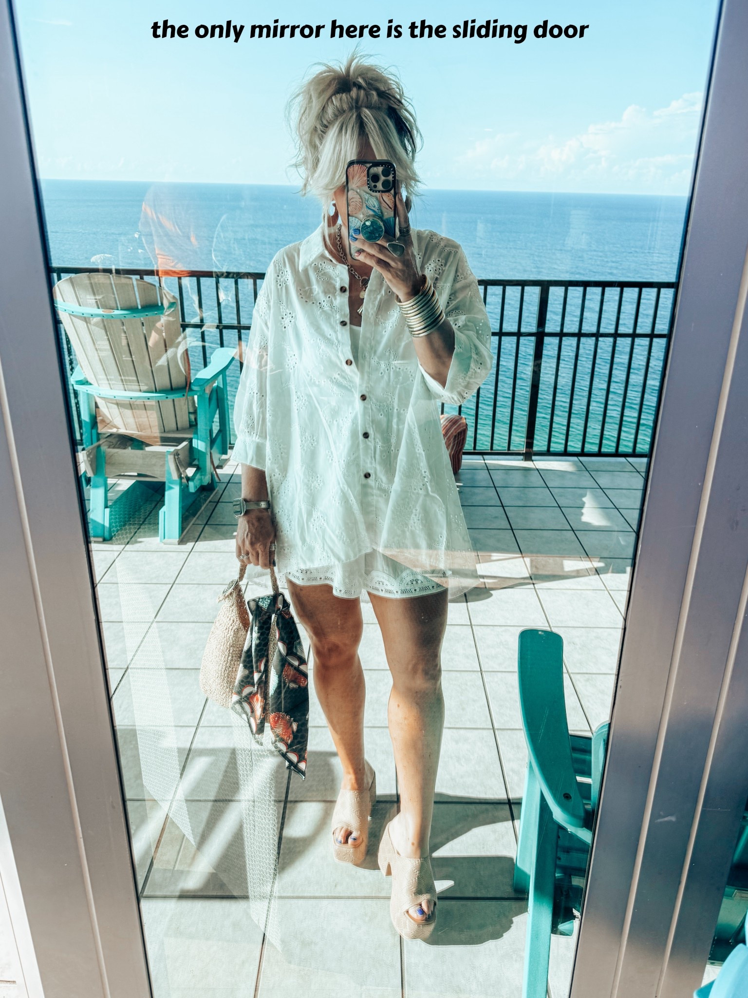 My beach 🏝️ look for dinner our second night  
I love this eyelet top and it’s so cute and a great length. It also comes in 5 colors. I’m wearing a medium. These shorts are on sale for $12 and come in 4 colors. I’m wearing a medium and these sandals run true to size. 
☀️TWISTED SILVER has a monthly girls club and each month you get a new fun piece of jewelry. Save on your first month for code MANDIE50! My shell necklace was July’s piece  

#LTKFindsUnder50 #LTKStyleTip #LTKOver40