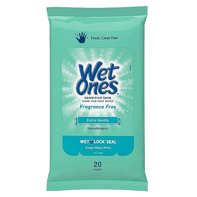 Wet Ones Wipes for Hands & Face, 20 Count Travel Pack (Pack of 5) 100 Wipes Total (Sensitive) | Amazon (US)
