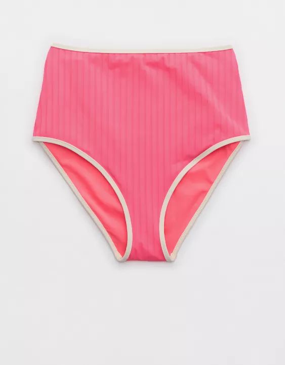 Aerie Wide Rib High Waisted Bikini Bottom | American Eagle Outfitters (US & CA)