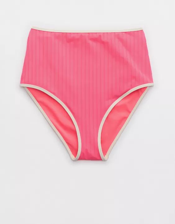 Aerie Wide Rib High Waisted Bikini Bottom | Aerie