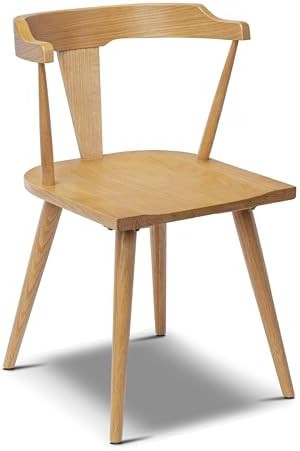 POLY & BARK Mid Century Modern Enzo Oak Dining Chair – Solid Oak Wood Splat Back Chair, 18" Sea... | Amazon (US)