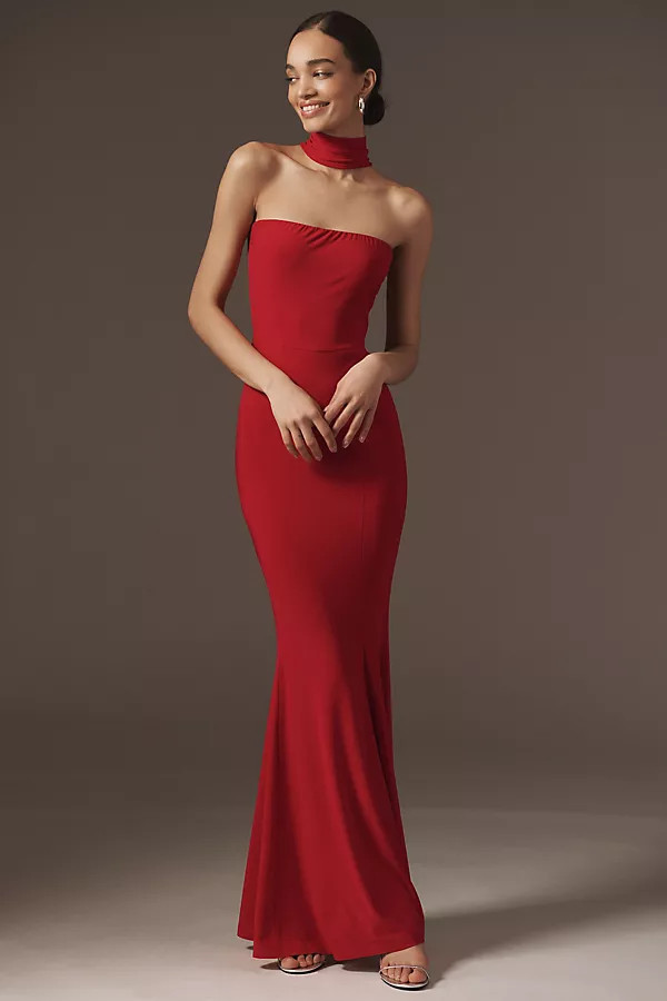 Norma Kamali Turtleneck Strapless Fishtail Gown | Anthropologie (US)