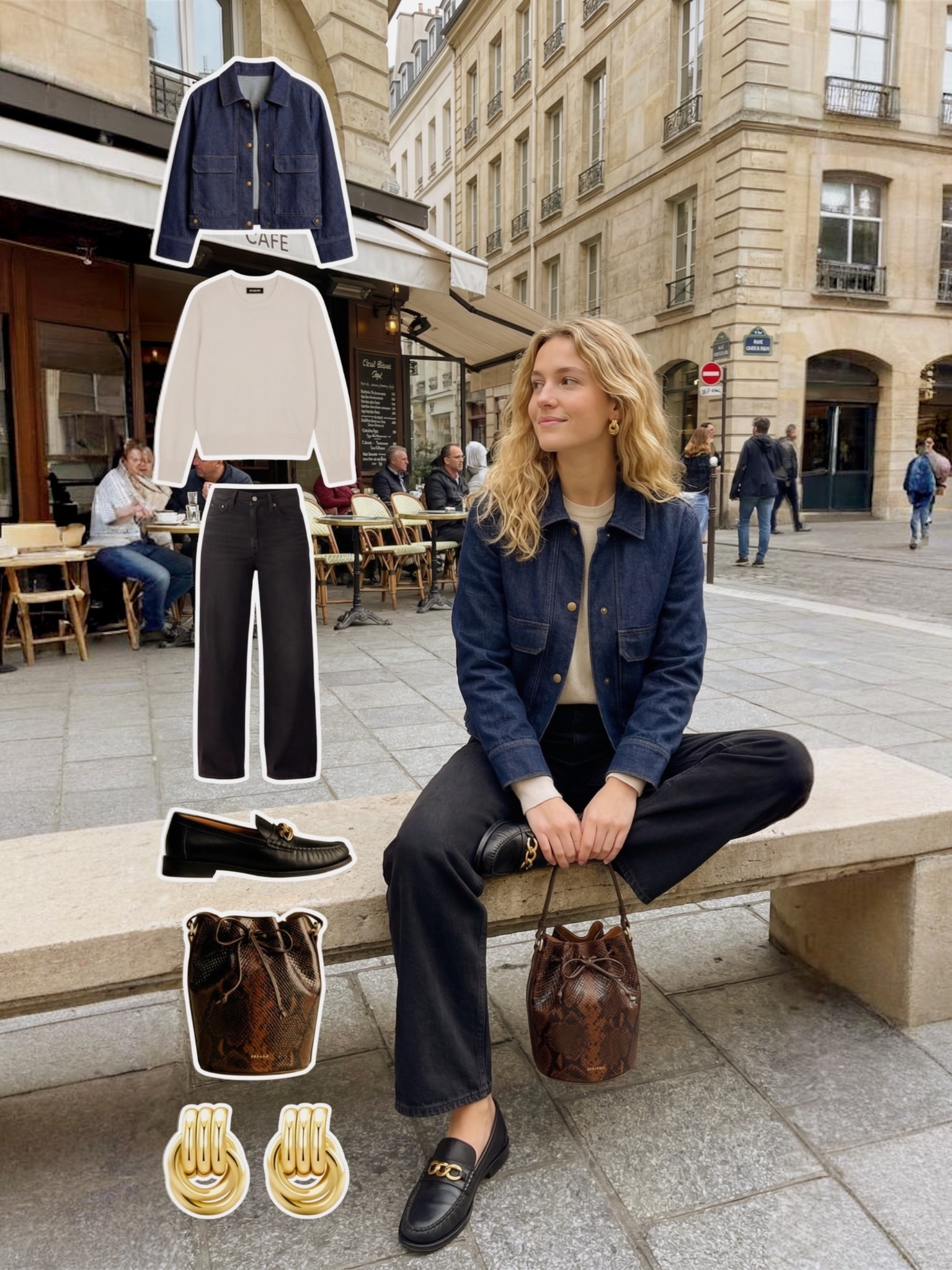 ✨ Classic Denim with Modern Parisian Style ✨

A timeless city look built around rich denim layers and clean neutral tones. The structured denim jacket adds a relaxed yet polished feel, layered over a soft cream knit that keeps the outfit refined and balanced.

Straight black trousers create a sleek foundation that feels modern and versatile for everyday wear. Black leather loafers bring a classic, polished finish while staying comfortable for long days in the city. The textured brown bucket bag adds depth and warmth to the palette, beautifully complemented by sculptural gold earrings.

🤍 Style Notes:
• Structured denim jacket for a classic casual layer  
• Soft cream knit for a clean, refined base  
• Straight black trousers for a sleek silhouette  
• Black leather loafers for polished everyday wear  
• Textured brown bucket bag for rich contrast  
• Gold statement earrings for a warm finishing touch  

Everything linked and ready to shop ✨

#LTKootd #LTKSeasonal #LTKChic

#LTKgrwm #LTKootd #LTKWorkwear

#LTKootd #LTKSpringSale #LTKgrwm