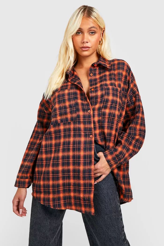 Oversized Flannel Shirt | boohoo (US & Canada)
