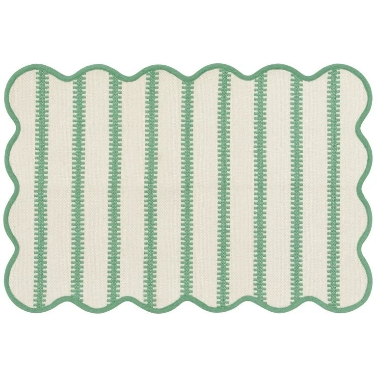 Scalloped layering rug! Under $10! 
24” X 36"

#LTKHome