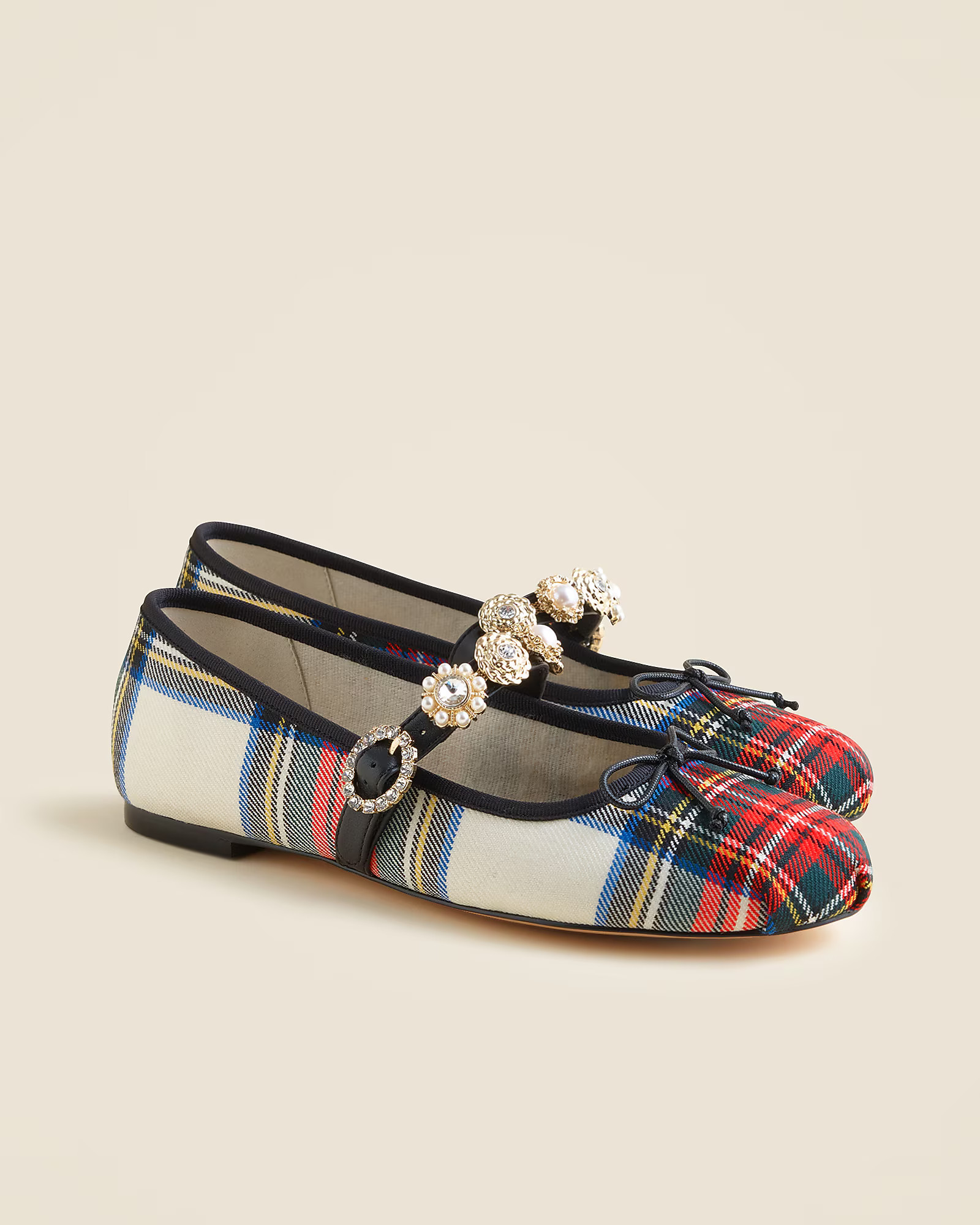 Logan embellished Mary Jane ballet flats in tartan | J. Crew US