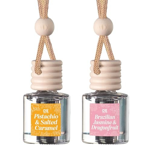 CE Craft Pistachio + Brazilian Jasmine Car Air Hanging Fragrance Oil Diffuser, Car Air Freshener Diffuser for Essential Oils, Scents Fragrance Aromatherapy Automobile Diffuser 2 Pack | Amazon (US)