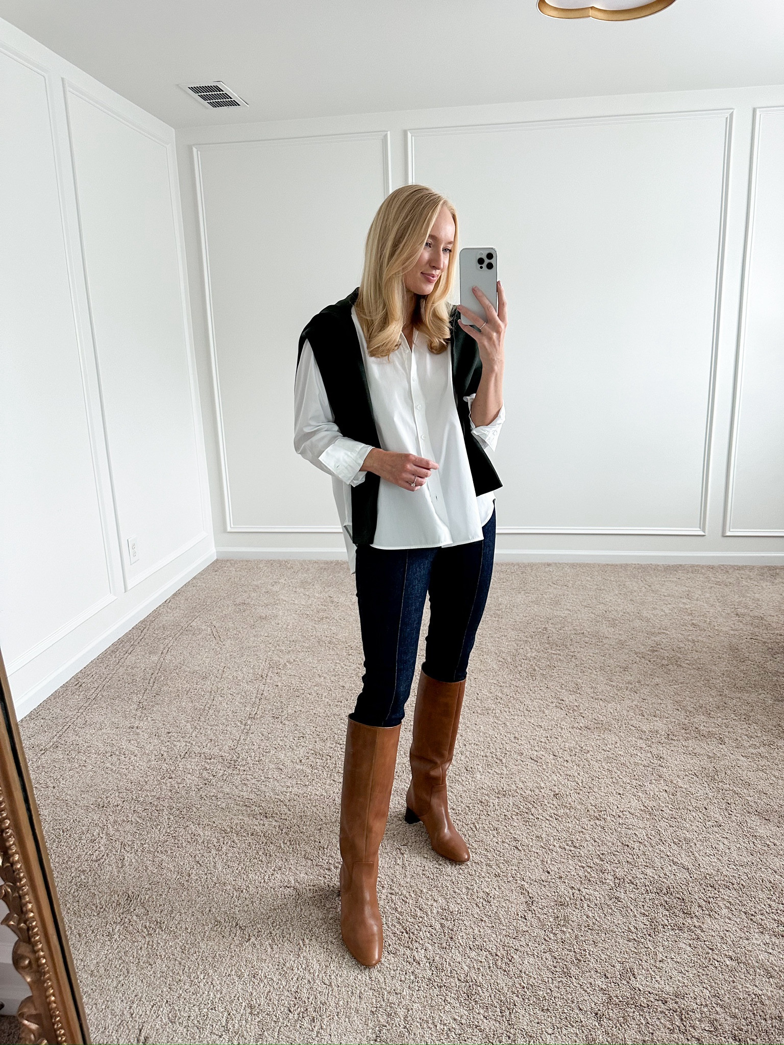 Spanx new arrivals! Threw a sweater over my shoulders for a more elevated chic look! Wearing size small in the top and jeans. Use my code  AMANDAJOHNxSPANX for 15% off. Fall outfits // elevated outfits // English countryside outfits // winery outfits // Spanx fashion  

#LTKSeasonal #LTKWorkwear #LTKStyleTip